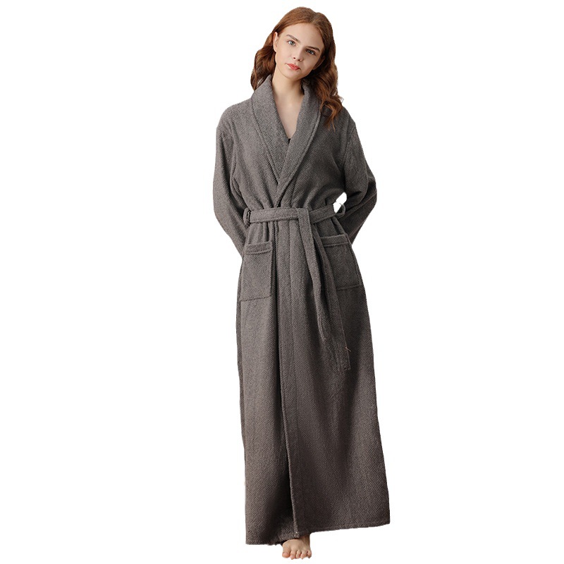 Towel material thickened lengthened bathrobe hotel couple long women's nightgown absorbent bathrobe cross-border Amazon delivery