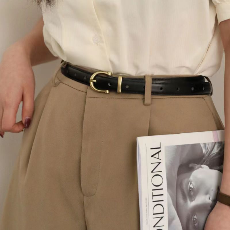 Curea simplă, all-match, pentru femei, curea pentru blugi, pantaloni, stil coreean, stil vintage, elegant, decorativ, costum_voghion.com