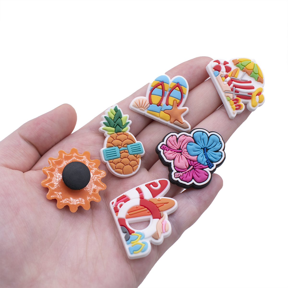Summer party series shoes flower hole shoes DIY accessories pvc soft plastic drop plastic decorative buckle detachable shoe buckle wholesale