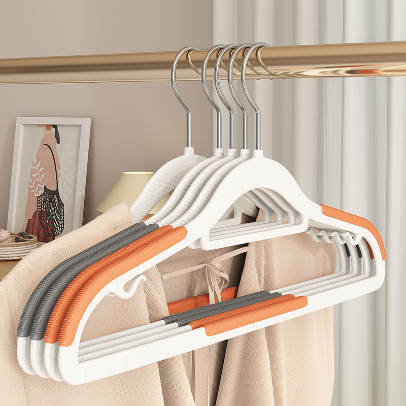Household Hanger Seamless Clothes Hanging Non-slip Clothes Rack Anti-shoulder Corner Plastic Double-position Hanger Wet and Dry Clothes Support
