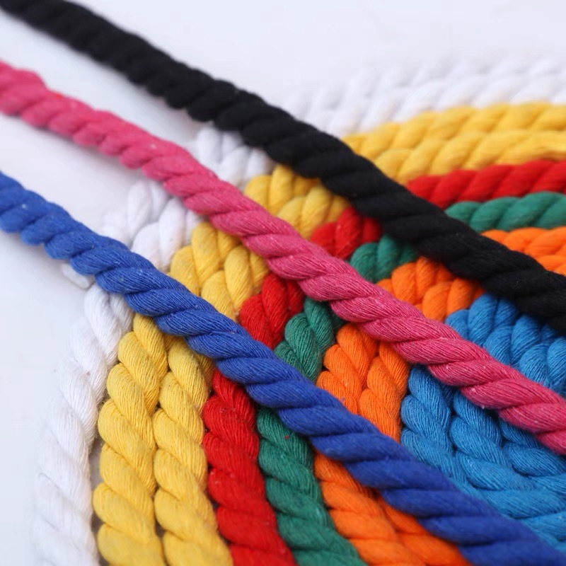 Colorful Three-strand Cotton Rope diy Accessories Tapestry Kindergarten Woven Twist Hanging Design Cord Rope