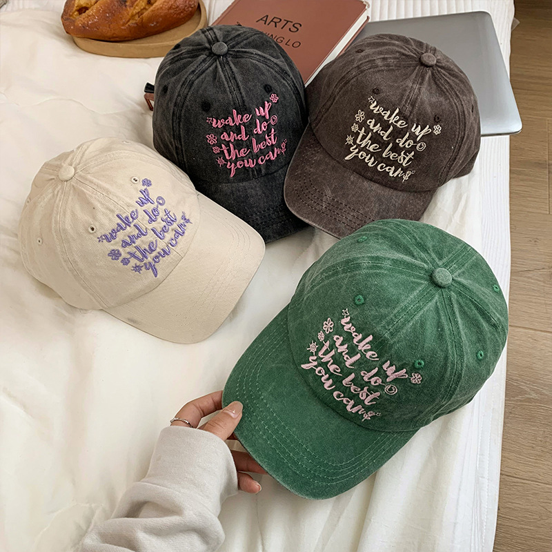 Hat women's summer Korean-style all-match face-looking small baseball cap pink Japanese style big head circumference peaked cap ins fashion brand men