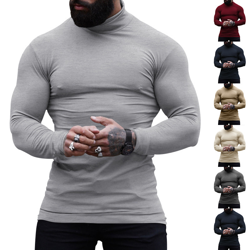 Foreign trade cross-border new solid color turtleneck cashmere sweater slim pullover bottoming sweater men's warm inner wear