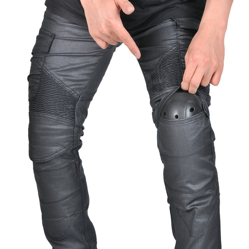 VOLERO Vorum Gong Motorcycle Jeans Men's Coated Vintage Biker Pants Multi-Pocket Casual Tooling Riding Pants