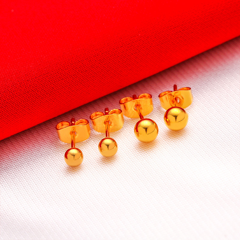 Brass gold-plated fancy earrings gold glossy matte hollow earrings fashion ladies a variety of new products