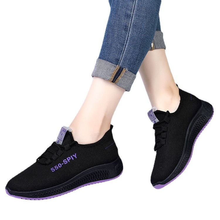 Factory Old Beijing Cloth Shoes Spring and Summer Thickened Bottom Women's Lace-up Flat Shoes Comfortable Lightweight Sports Shoes