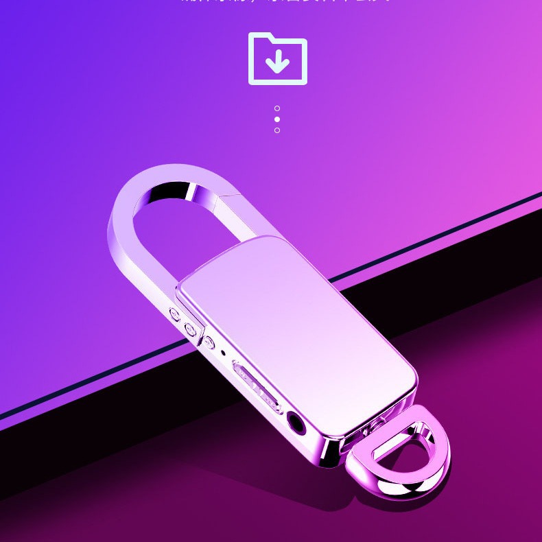 Cross-border professional HD noise reduction keychain voice recorder portable business conference large memory recorder