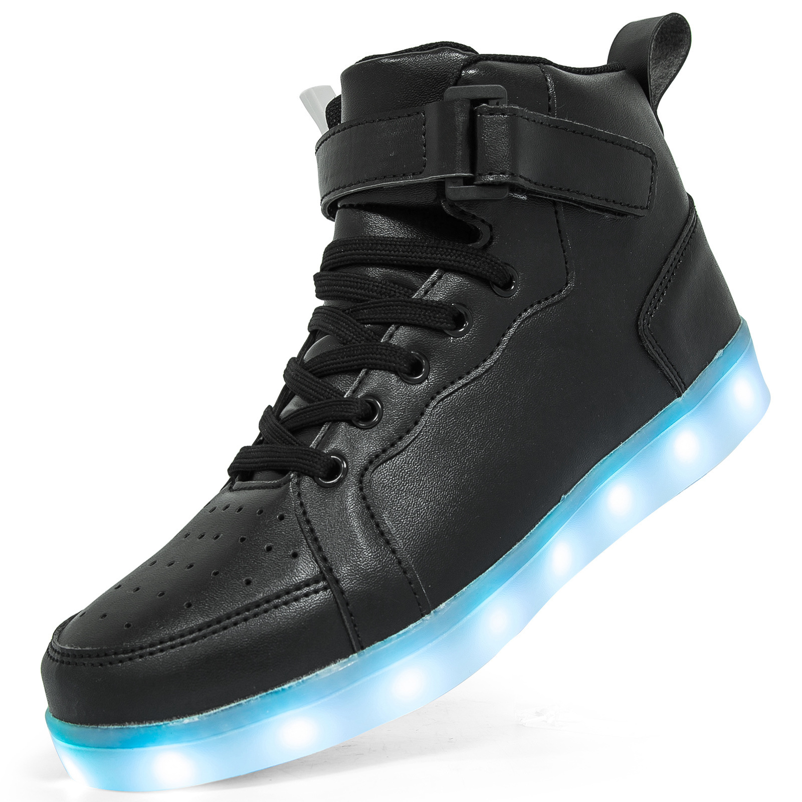 Manufacturers for cross-border LED lights high-top board shoes luminous shoes for boys and girls charging dance men's and women's large size board shoes