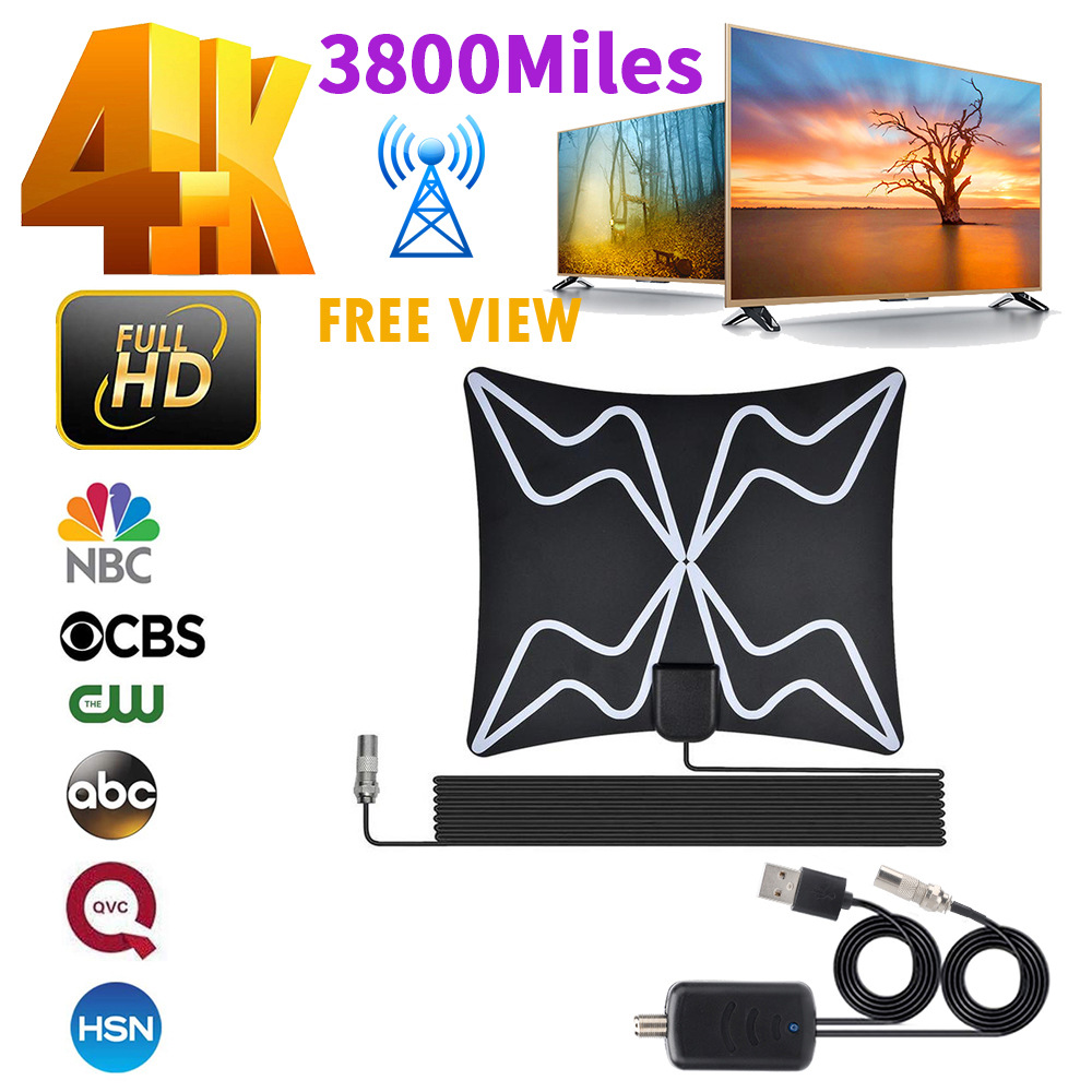 European and American 4K High-definition Indoor Digital Antenna 3800mile Long-distance Strong Signal DVBT Tv Antenna