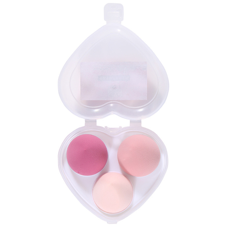 Love Shape Beauty Makeup Egg Three Pack Box Beauty Makeup Egg Enlarges in Water Makeup Egg Soft Gourd Powder Puff Sponge
