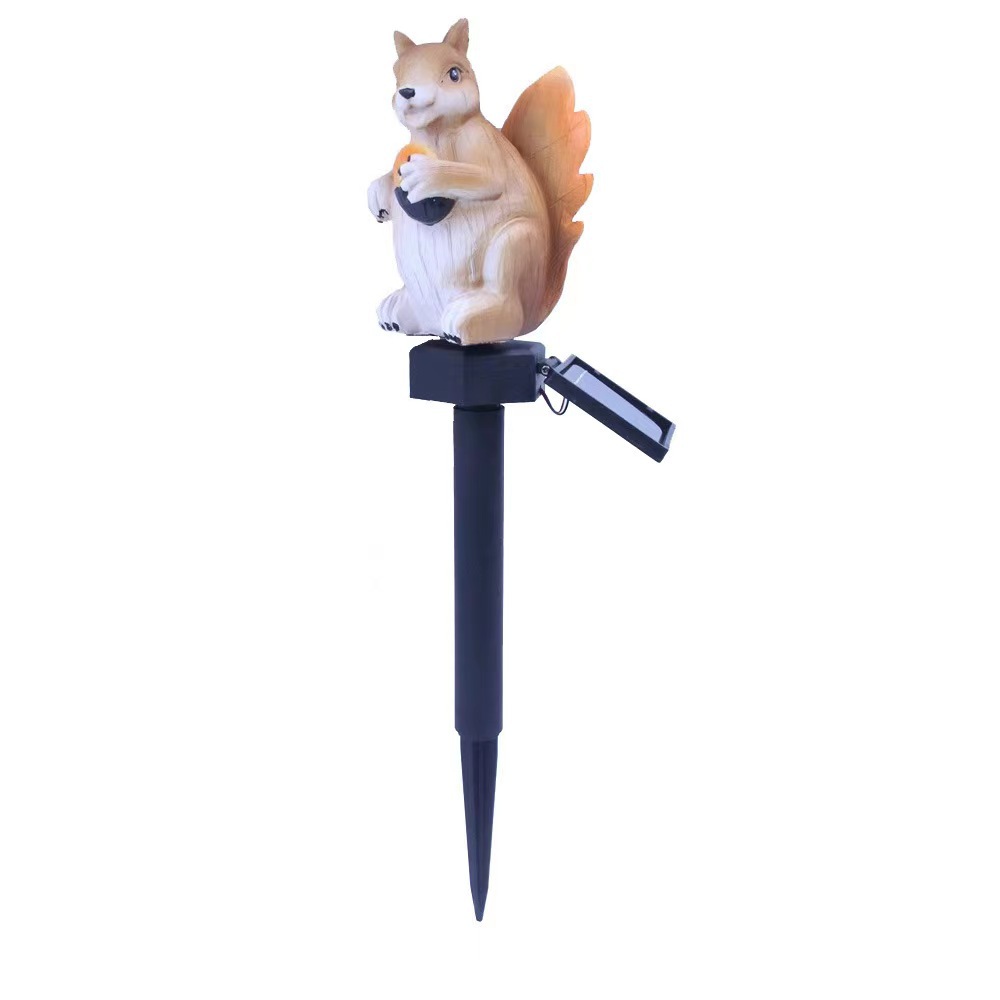 Cross-Border solar floor lawn lamp resin squirrel lamp outdoor landscape decorative solar animal lamp Amazon