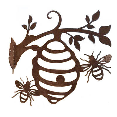 Rusty Bee Plant Pile Garden Decoration Rusty Garden Art Farm Decoration Metal Garden Art