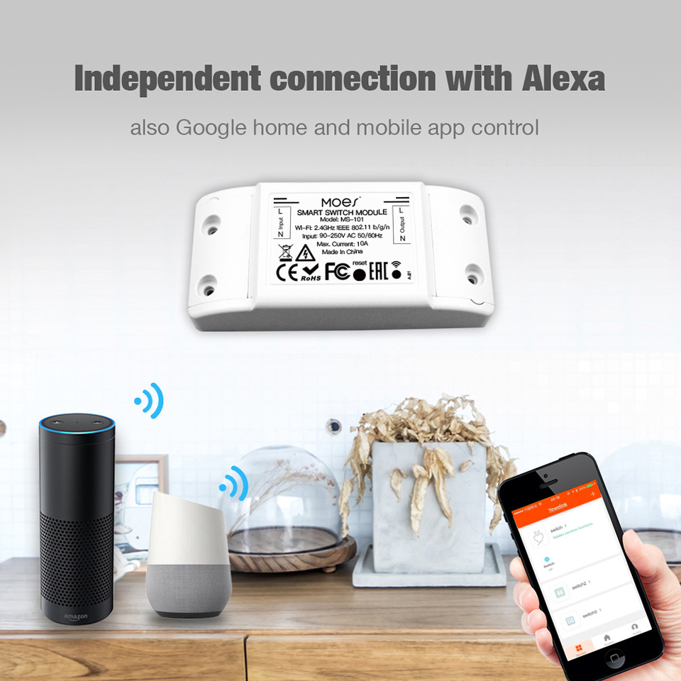 WIFI graffiti smart home switch breaker APP remote remote control timing alexa Voice Switch Module