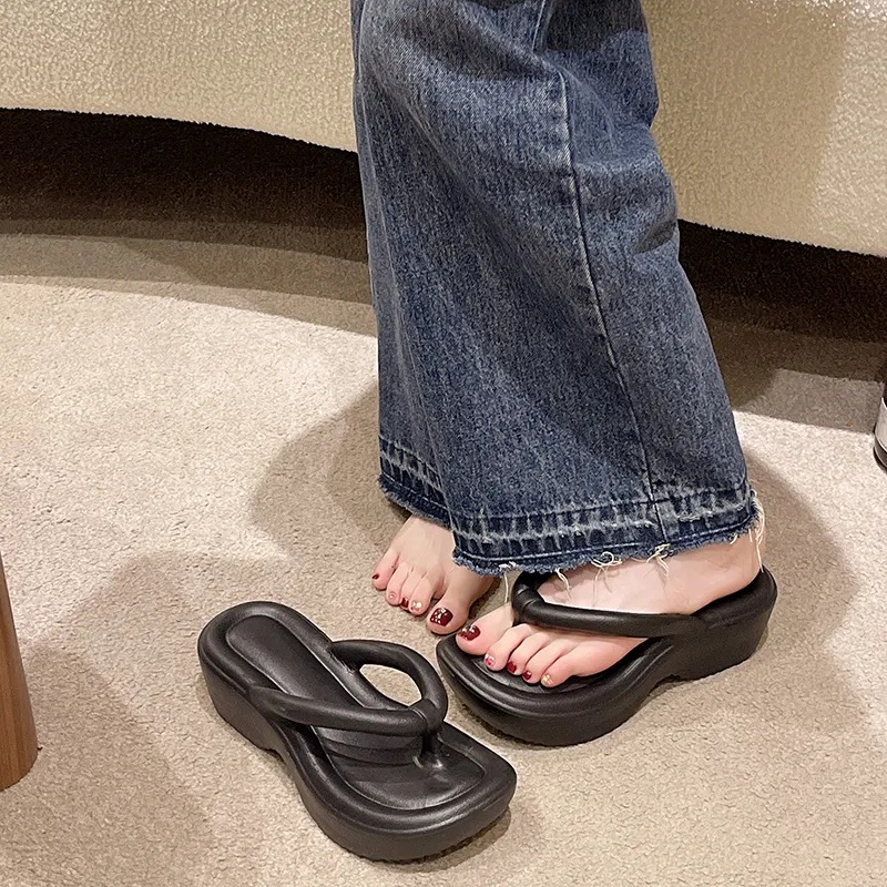 Sandals and slippers for women's household summer soft bottom excrement feeling bathroom bath non-slip slippers for men's home indoor flip-flops