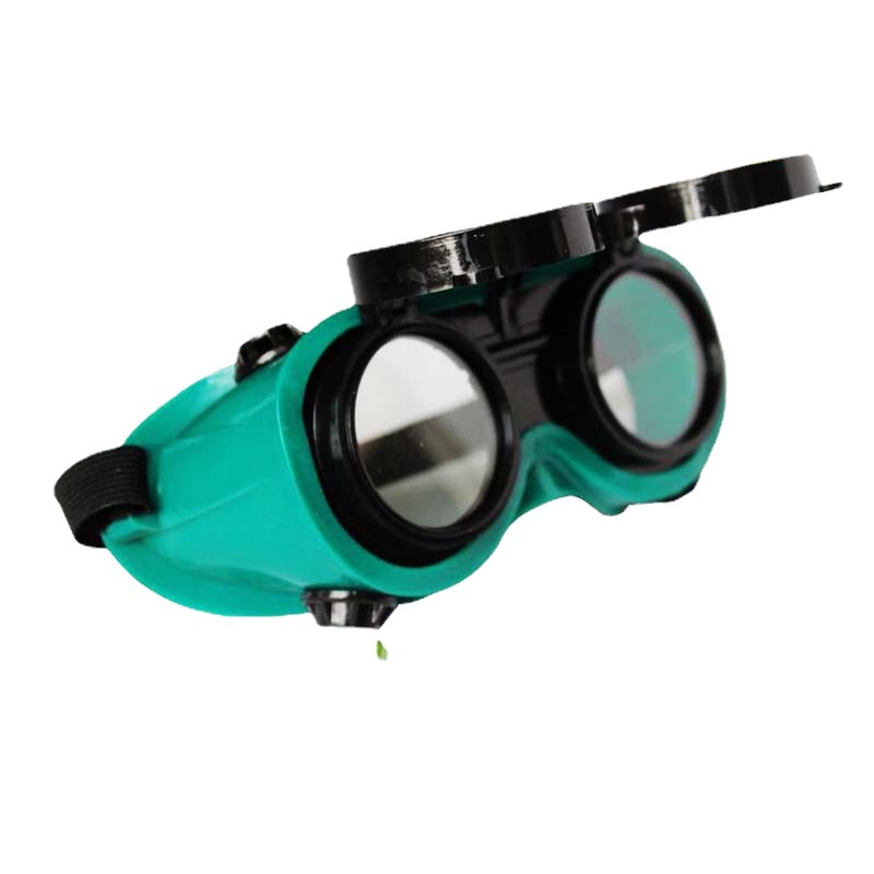 No. 8 lens gas welding anti-arc anti-labor protection head-mounted flip glasses welding goggles double flip welding eye mask