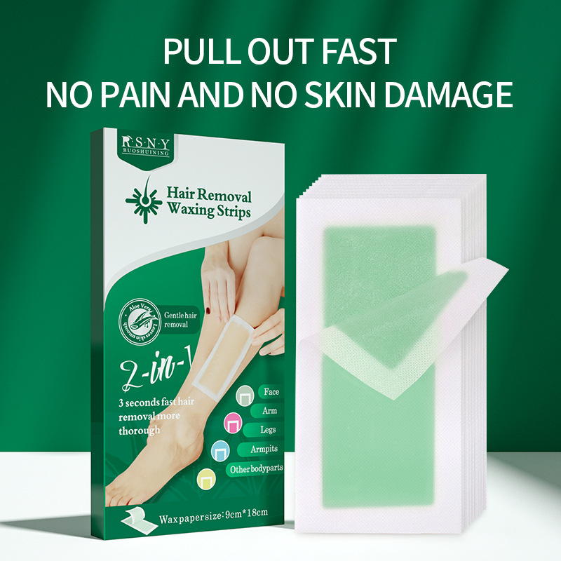 RSNY cross-border export English packaging amazon temu hair removal wax paper 9 * 18cm double-sided hair removal wax paper