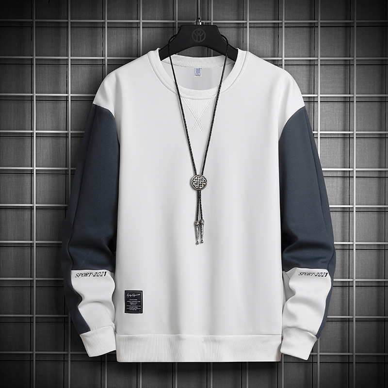 Sweater Men's 2023 Spring New Men's Base Shirt Crew Neck Sweater New Korean Style Loose Long Sleeve T-shirt Men's