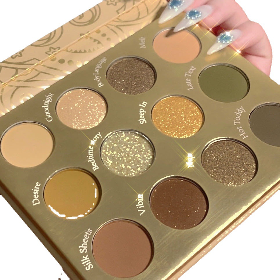 GUICMAI New 12 Color Eyeshadow Plate Pink Enchantress menage a muah Pearlescent Large Sequin Christmas Plate