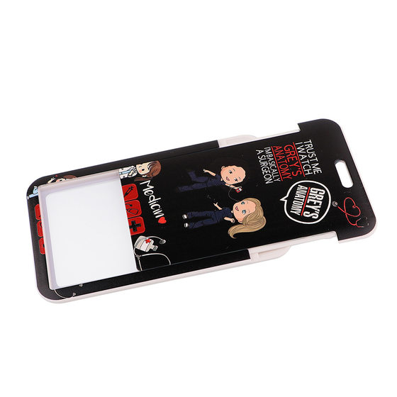 Doctor's work permit lanyard hard card holder bus work permit card holder work card double-sided transparent student permit work card
