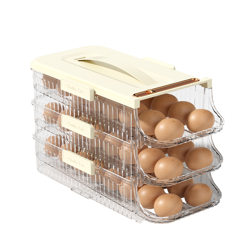 Egg box slide egg roller drawer egg rack refrigerator side door storage box kitchen egg storage box