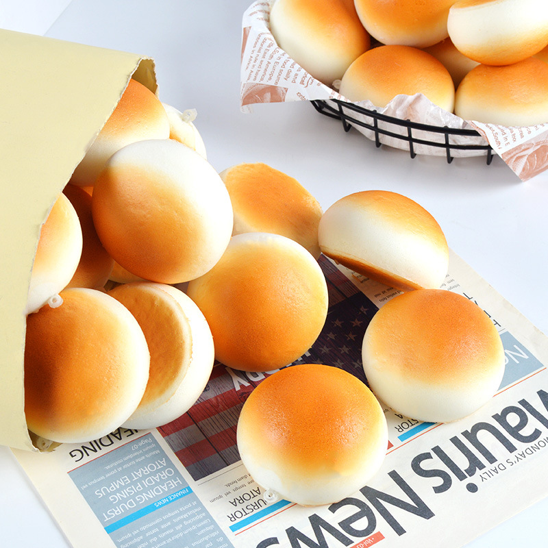 PU simulation slow rebound fried steamed bread bread food model ornaments play food shooting props pinch Music Toys