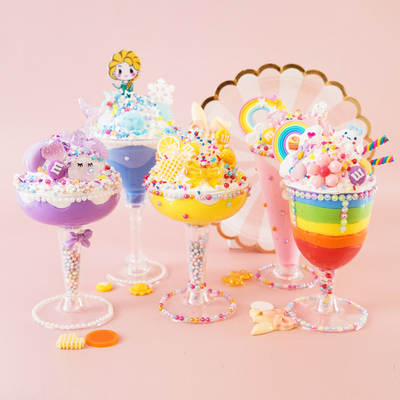 Children's Handmade DIY Cream Gum Milk Tea Ice Cream Cup Material Bag suit Dessert Super Light Clay Educational Toys