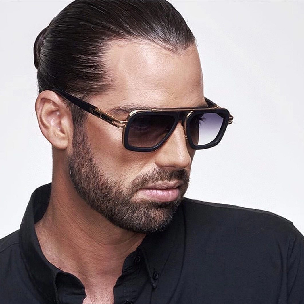 KAJILA European and American retro box sunglasses men's fashionable Steampunk Sunglasses men's high-grade ins cross-border