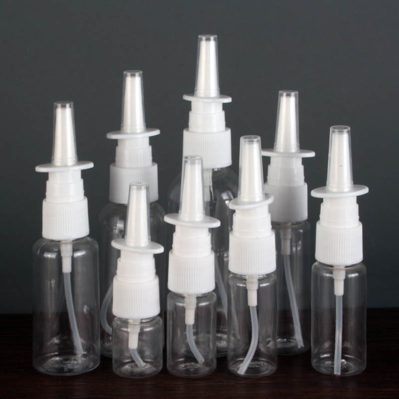 In stock wholesale 10 20 30ml straight spray bottle nasal spray bottle plastic spray bottle nose sprayer sub-bottle