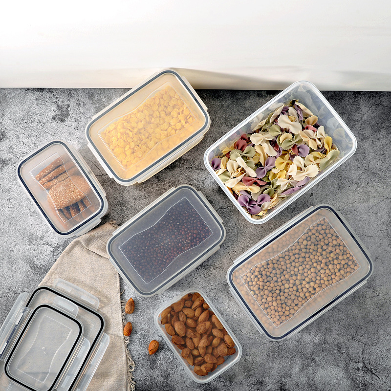Factory in stock kitchen grains storage jar dried fruit storage refrigerator sealed jar food lock box seasoning box