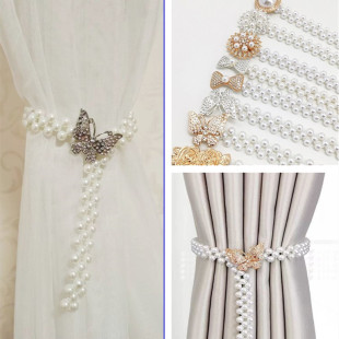 Curtain Strap Simple Light Luxury Belt Tie Ornaments ABS Pearl Stretch Rope Creative Curtain Buckle Lanyard Buckle Ornaments