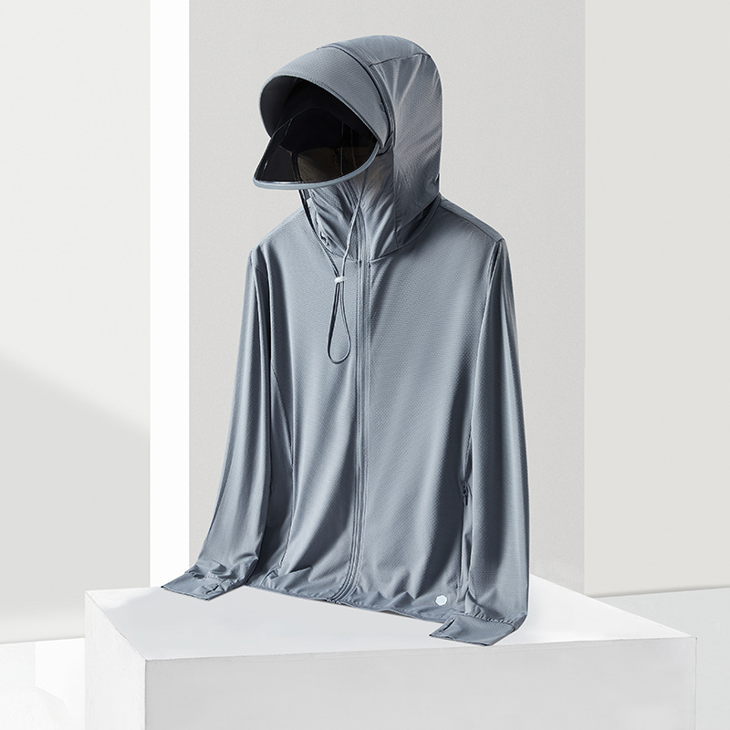 New Spring and Summer Outdoor Ice Silk Original Yarn Sun Protection Clothing Men's Hat Brim Sun Protection Clothing Women's UV Protection Breathable Skin Clothing