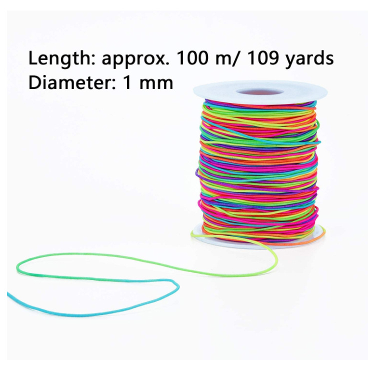 Factory direct supply cross-border 1.0mm colorful elastic rope multi-core elastic line personal DIY beaded text play crafts