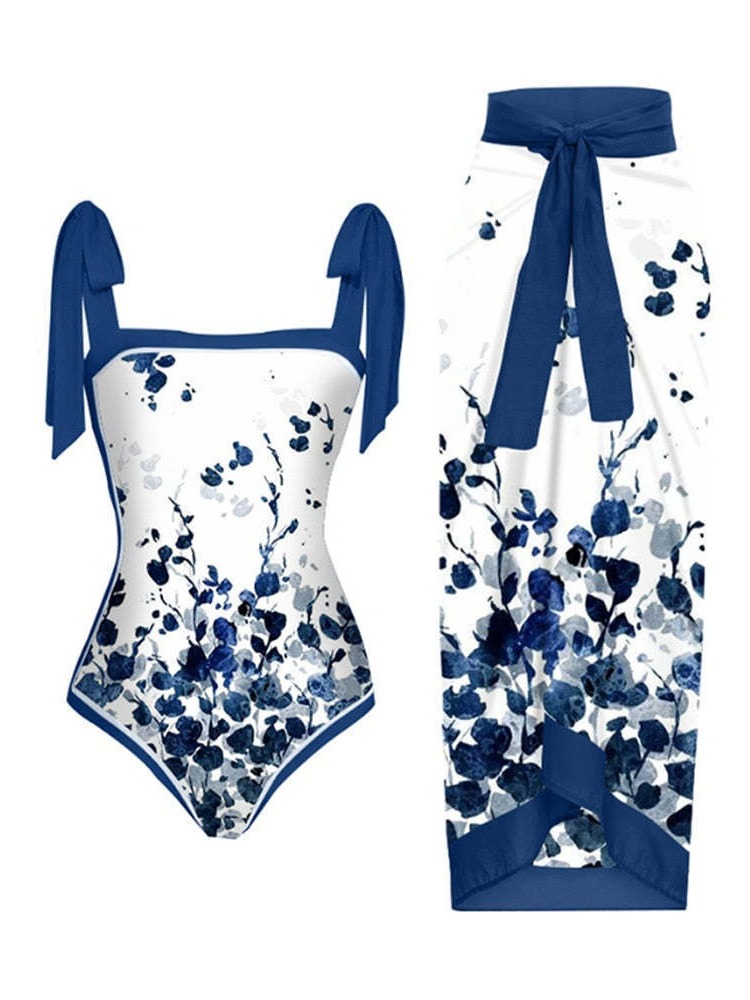2023 European and American Siaman Conservative Belly Covering Slim Vacation Beach Hot Spring Swimsuit bikini Retro Siaman Biki