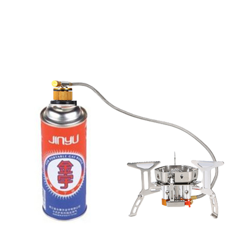 Three-head stove outdoor camping stove portable folding gas stove barbecue stove electronic ignition gas stove outdoor stove