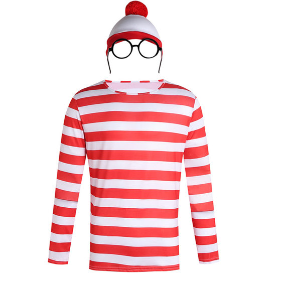 British Anime Smart Wally Where's Wally Kiss Halloween Costume cosplay Play Dress