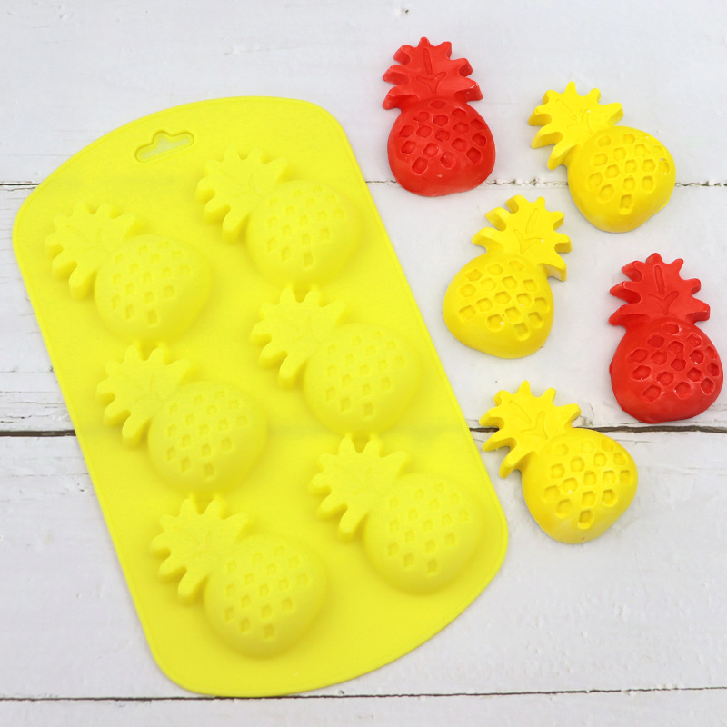 6-piece pineapple baking supplies silicone acrylic mold creative biscuit jelly ice mold food grade