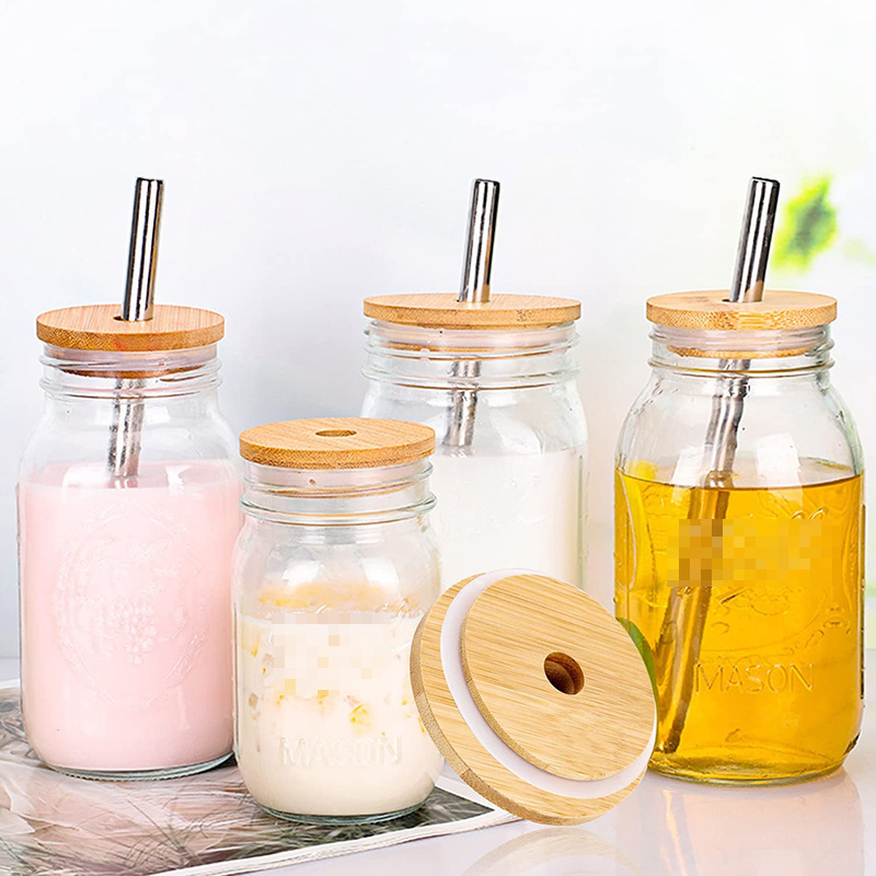Amazon Mason Bamboo Lid with Holes 70mm Mason Jar Lid 86mm Bamboo Lid Straw Cup Lid