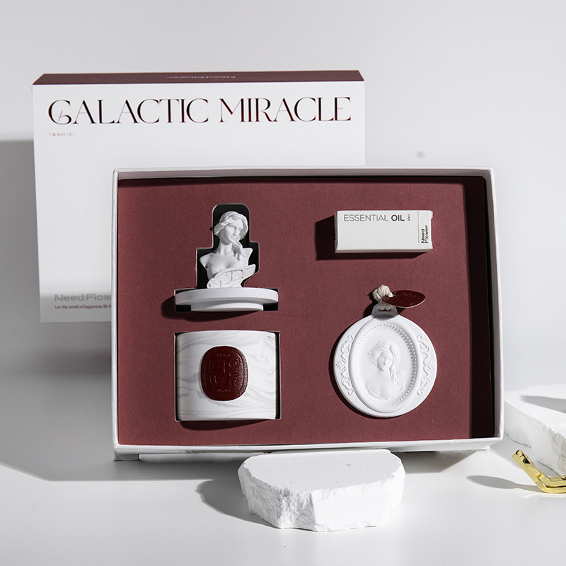God Image Gypsum Candle Sculpture Decoration Item Soy Wax Aroma Essential Oil David Fireless Perfume Wedding Souvenir Box 