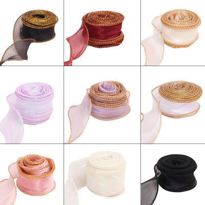 10 yards fishtail yarn ribbon flower packaging bouquet material wholesale cake baking snow yarn ribbon wave decoration