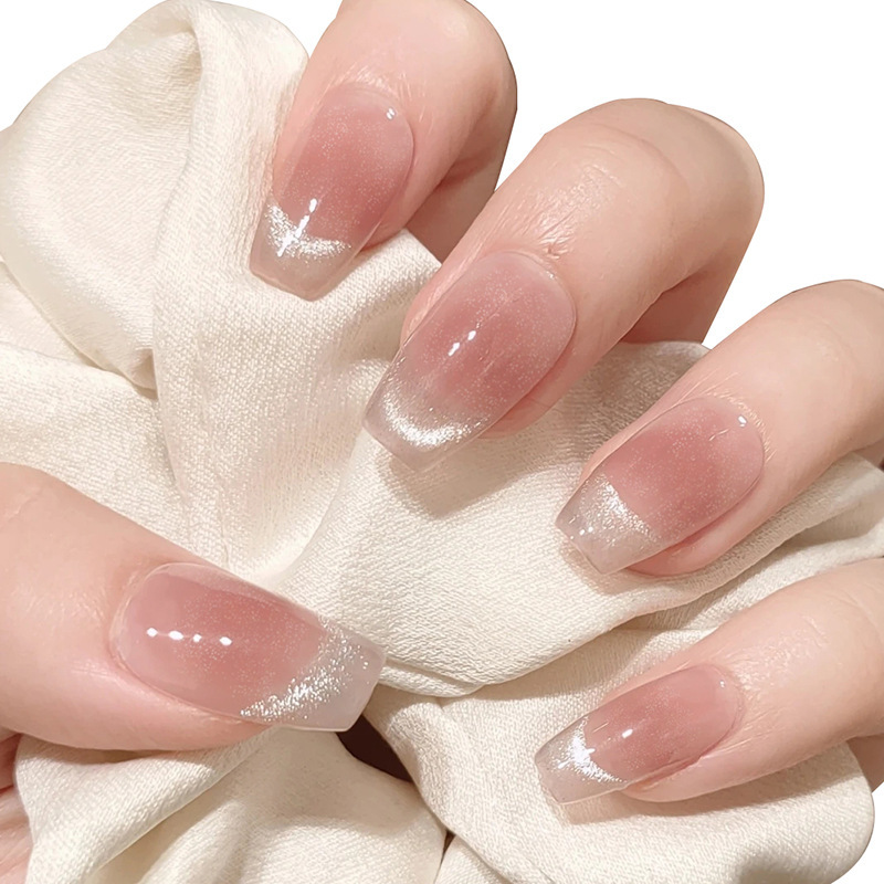 Smile cat eye wear manicure fake fingernail patch fashion short ladder removable nails finished manicure wholesale