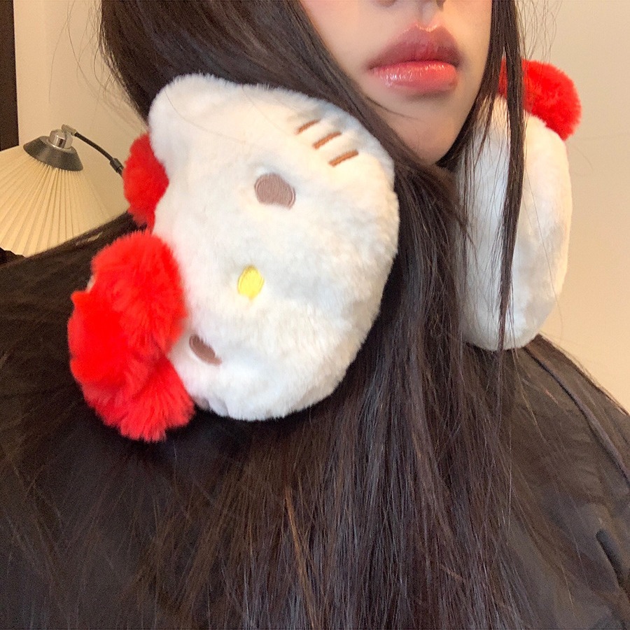 Hello Kitty Warm Earmuffs Winter Cycling Earmuffs Cute Student Girls Antifreeze and Coldproof Earbags Autumn and Winter Ear Warmers