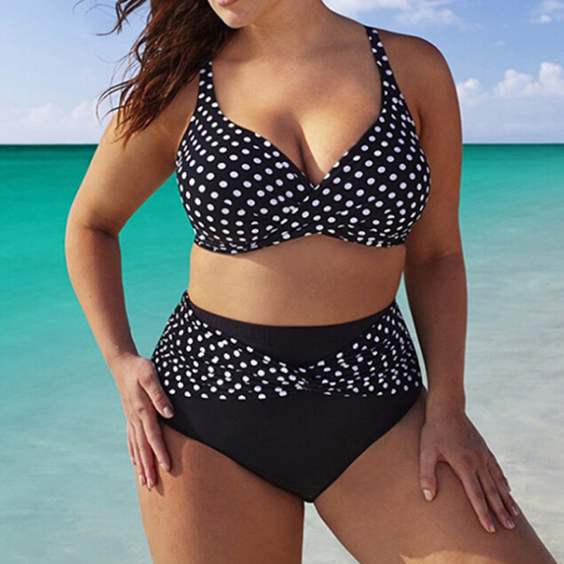 2023 New Ladies wave split sexy large size bikini AliExpress swimsuit Europe and the United States a large number of spot
