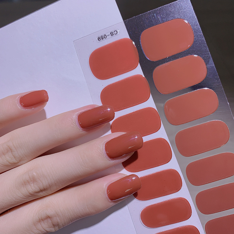 Net red popular autumn and winter pure color nail stickers lasting