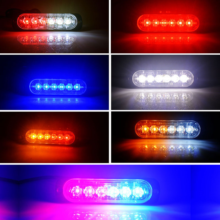 Автомобиль грузовик 6LED вспышка лампа пластик 6LED 12-36V Ультратонкий корпус боковой предупреждающий свет стробоскоп