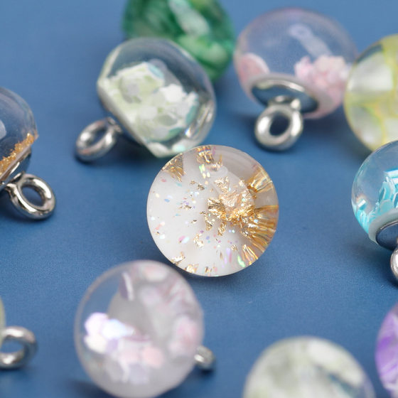 Hengmeihe cheongsam plate buckle Jade sequins transparent button Tang suit Hanfu decorative buckle resin jade beads button accessories