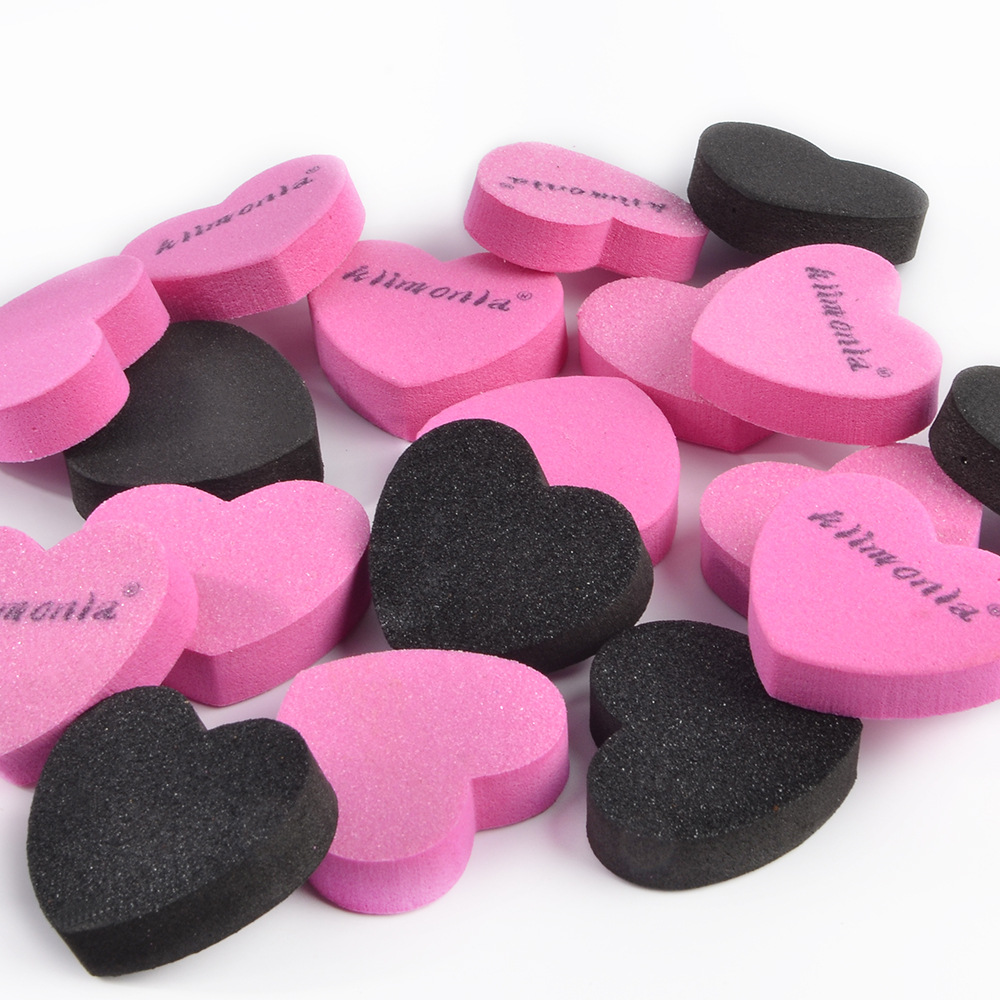 Mini Love Sponge Pink Black Polished Nail Manicure Tofu Block Nail File for Nail Art