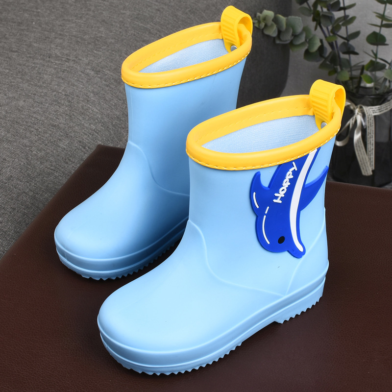 Children's rain boots cute cartoon boys and girls kindergarten baby waterproof shoes overshoes medium and big children non-slip rain boots rubber shoes