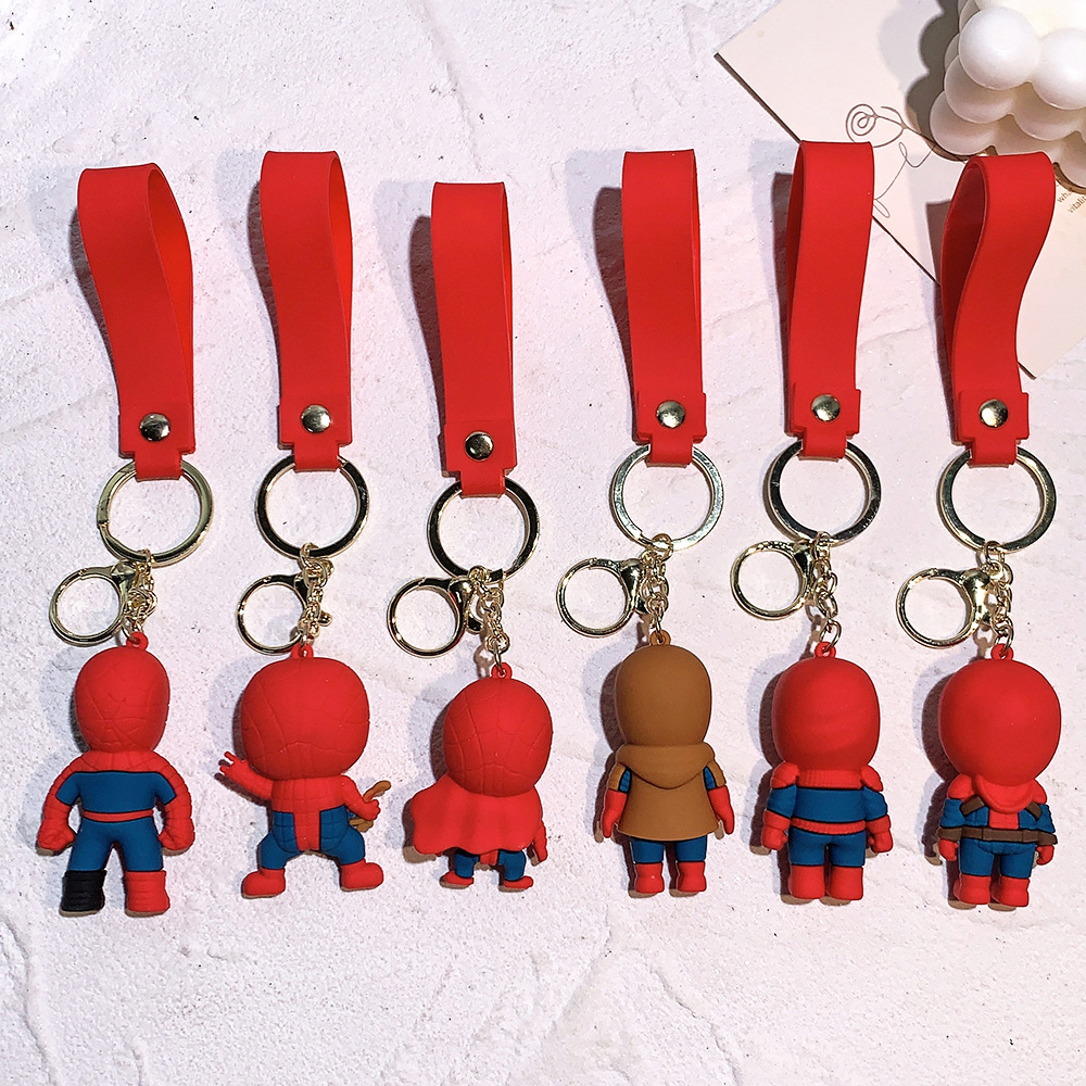 Creative cross-dressing Spider-Man doll Keychain Car chain school bag accessories couples a pair of small gifts wholesale