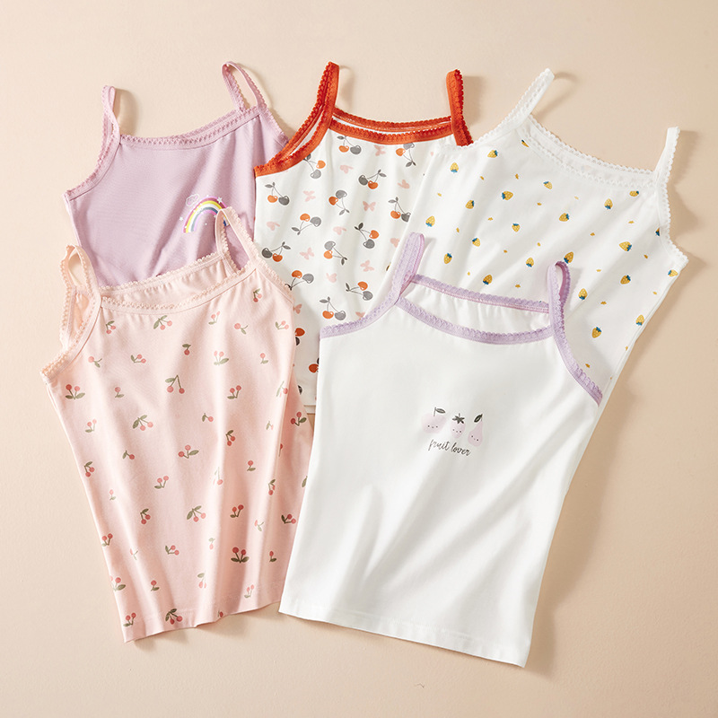 Summer girls' camisole pure cotton class a children baby baby antibacterial girl outer wear camisole wholesale
