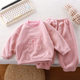Fall/winter new fleece-lined padded children's pajamas for boys and girls Korean version of warm pajamas suit a generation of children's clothing